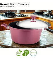 ARZU ÇELİK 9 Parça Granit Set Çelik Kapak - Mürdüm