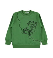 Civil Boys Kaykay Canavar Baskılı 2-5 Yaş Sweatshirt - Yeşil
