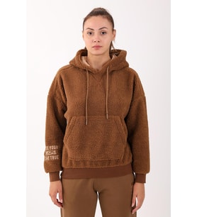 Maraton Comfort Kadın Kapüşonlu Taba Sweatshirt