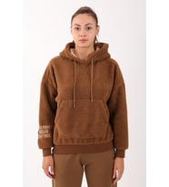 Maraton Comfort Kadın Kapüşonlu Taba Sweatshirt