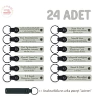 Doğa Yürüyüş Grubu İçin İsim Yazlıabilen Hatıra Anı Anahtarlık 24’lü Set, Beyaz & Lacivert