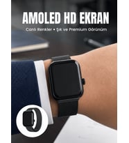Bluetooth Görüşmeli Dokunmatik Akıllı Saat 3 Farklı Kordon Seçeneği