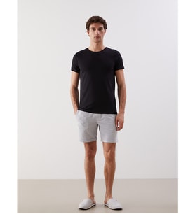 LC WAIKIKI Siyah Bisiklet Yaka Penye Erkek Atlet