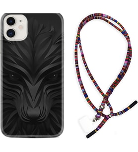 Apple iPhone 11 12 13 Mini Kılıf Boyun Asklı Rasta Silikon Black Fox 1325
