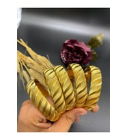 22 Ayar Altın Kaplama Kalın Dalgalı Model 5'li 1.5 Cm Bilezik - Hediyelik Bilezik