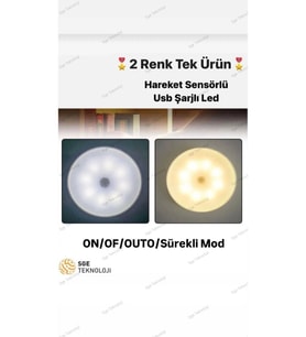 Hareket Sensörlü 16 LED Şarjlı Beyaz ve Gün Işığı Işık Auto Dolap ve Koridor