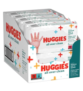 Huggies All Over Clean Bebek ve Çocuk Islak Mendili 10x56 Yaprak (Çok Renkli)