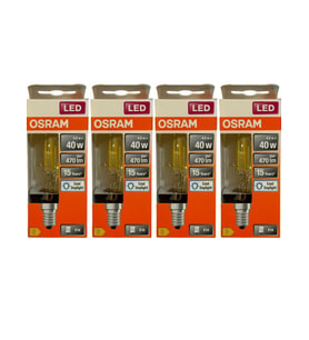Osram 4W (40W) 6500K (Beyaz Işık) E14 Duylu Eski Tip Görünümlü Led Ampul (4 Adet)