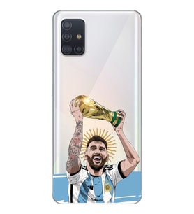 Samsung Galaxy A71 Uyumlu Lionel Messi Arjantin Tasarımlı Şeffaf Telefon Kılıfı