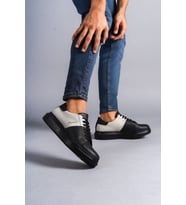 Middles Bağcıklı Erkek Günlük Sneaker Ayakkabı ST Siyah/Gri