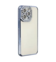 Apple iPhone 14 Pro Kılıf Joke Taşlı Silikon - Mavi