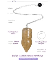 Sertifikalı Bronzit Taşı Pandül Sarkaç Hem Pandül - Hem Kolye (Çok Renkli)