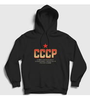 Presmono Unisex Siyah Logo V2 CCCP Sovyetler Birliği Kapüşonlu Sweatshirt 267167tt