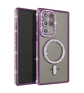 Samsung Galaxy S23 Ultra Joke Simli Magneticsafe Kılıf - Derin Mor