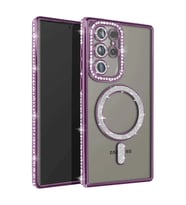 Samsung Galaxy S23 Ultra Joke Simli Magneticsafe Kılıf - Derin Mor