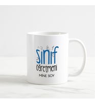 Sınıf Öğretmeni Kupa Bardak (9. Tasarım) (Beyaz)
