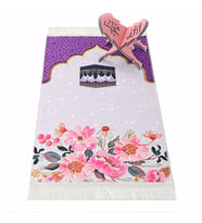 Çocuk Seccadesi Kabe Mor 82×45 cm 110 gr - Tesbih Hediyeli