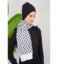 Triko İpli Filistin Geleneksel Nakışlı Çocuk Unisex Atkı Takmı S300009 (Beyaz)
