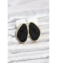 Pirinç Siyah Mineli Damla Model Vintage Plaka Kadın Küpe - TJ-BKP11596