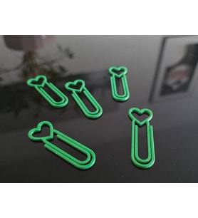 3D Baskı Kalp Figürlü Ataç - 10lu Set - Yeşil