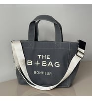 The B+Bag Bonhèur El ve Omuz Çantası Mumlu Kanvas Çanta (gri)
