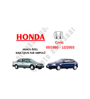 Honda Civic 05/1995 - 12/2003 Araca Özel Kısa-Uzun Far Ampulü