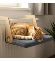 Peluş Kalorifer Petek Radyatör Yatağı – Geniş Tasarım, Kedi ve Köpek Uyumlu (Antrasit)