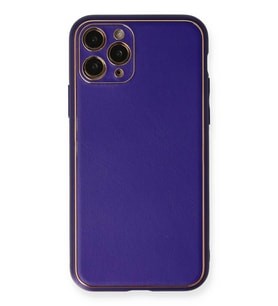Newface Apple iPhone 11 Pro Kılıf Coco Deri Silikon Kapak - Mor