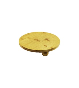 YUVARLAK 24.5CM 3 MİNİ TOP AYAKLI AHŞAP BAMBU SUNUM TEPSİSİ - MİNİ SOFRA (5343)