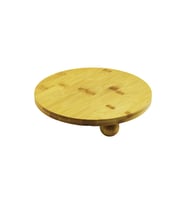YUVARLAK 24.5CM 3 MİNİ TOP AYAKLI AHŞAP BAMBU SUNUM TEPSİSİ - MİNİ SOFRA (5343)