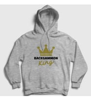 Presmono Unisex Gri Backgammon King Tavla Kralı Oyun Kapüşonlu Sweatshirt 416423tt (Gri)