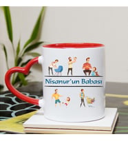 Babalar Günü Hediyesi Kalpli Kupa Bardak (STD)