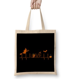 Pumpkin Halloween Heartbeat Nurse Love Bez Çanta Uzun Saplı