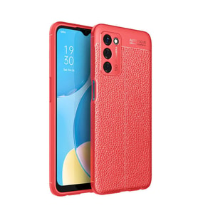 Oppo A55 5G Kılıf Zore Niss Deri Desenli Silikon Kılıf (Kırmızı)