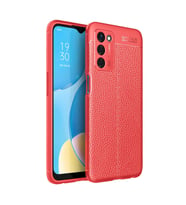 Oppo A55 5G Kılıf Zore Niss Deri Desenli Silikon Kılıf (Kırmızı)