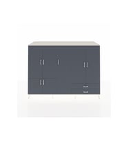 Kronos Dolap 12 Raflı 2 Çekmeceli 7 Kapaklı 220x59x163 Aytaşı-Antrasit
