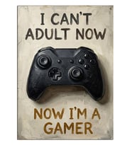Oyun Kumandalı Komik Gamer Poster Dekoratif Kanvas - Mdf Ahşap Tablo