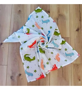 S-Mall Müslin Bebek Battaniyesi - Dinazor -%100 Pamuk -75x85 cm