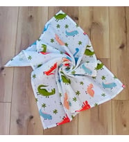 S-Mall Müslin Bebek Battaniyesi - Dinazor -%100 Pamuk -75x85 cm