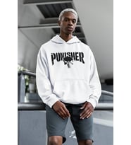 Punisher Baskılı Unisex Oversize Hoodie