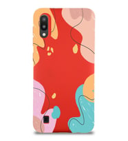 PrintiFy Samsung Galaxy M10 Uyumlu Lansman Kılıf Karışık Renkler Tasarımlı İçi Kadife Kapak (Kırmızı)