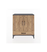 Arges Şifonyer 3 Raflı Tek Çekmeceli 2 Kapaklı 88x30x96 Antrasit-Çam