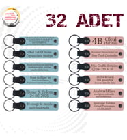 Gök Mavi & Y Ağzı, 32’li Set, İsim Ve Tarihli Deri Hediyelik, Ahşap İşleme Atölyesi Katılımcılarına