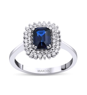 1.60 Karat Safir Pırlanta Yüzük