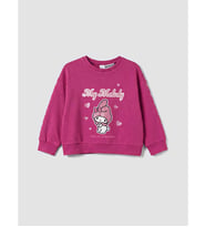 LCW Kids Fuşya Hello Kitty Baskılı Kız Çocuk Sweatshirt
