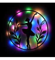 Lucenda Led Işıklı Kadın Temalı Tablo Dansçı Kız Dekoratif Gece Lambası (Çok Renkli)