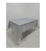 Paris Jakarlı Kumaş Güpürlü Gri Masa Örtüsü Dikdörtgen 160X220 Cm 962