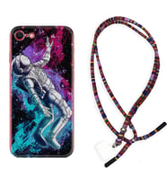 Apple iPhone 5 6 7 8 Plus Se XR Kılıf Boyun Asklı Rasta Silikon Astronot Signs 1753