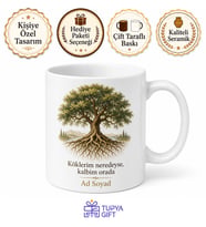 Memleket Ağacı Temalı Baskılı Kupa Bardak Kişiye Özel Hediye