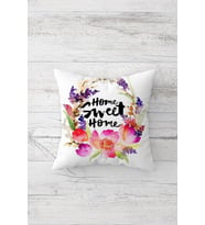 Home Sweet Home Çift Tarafı Baskılı Gizli Fermuarlı Yastık Kılıfı Kırlent Koltuk Yastık Kılıfı (Beyaz)